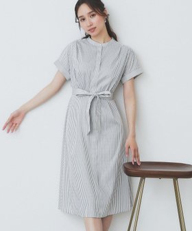【インデックス/INDEX】の《XS-LLサイズ》マルチストライプシャツワンピース【洗濯機洗い可/イージーアイロン/防シワ】 人気、トレンドファッション・服の通販 founy(ファニー) ファッション Fashion レディースファッション Fashion for Women ワンピース Dresses シャツワンピース / 1枚で着映えコーデ Shirt Dresses エレガント 上品 Elegant 洗える Machine Washable シューズ Shoes, Footwear シンプル Simple, Minimal スタンド Stand Collar, Upright Stand ストライプ Stripe, Striped Pattern フォーマル Formal, Dressy ポケット Pocket, Pocket Detail 半袖 Short Sleeve, Half Sleeve ランダム Random, Irregular |ID:prp329100004679064
