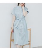 【インデックス/INDEX】の《XS-LLサイズ》マルチストライプシャツワンピース【洗濯機洗い可/イージーアイロン/防シワ】 ブルー|ID: prp329100004679064 ipo3291000000033801962