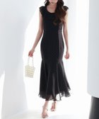 【セゾンドパピヨン/SAISON DE PAPILLON】のドットシフォンロング丈ワンピース 人気、トレンドファッション・服の通販 founy(ファニー) ファッション Fashion レディースファッション Fashion for Women ワンピース Dresses シフォン Chiffon, Lightweight Fabric ドット Polka Dot, Dot Pattern フェミニン Feminine, Girly フリル Frill, Ruffle フレア Flare, Flared マーメイド Mermaid, Fishtail Silhouette リボン Ribbon, Bow エレガント 上品 Elegant thumbnail ブラック|ID: prp329100004679073 ipo3291000000033802011