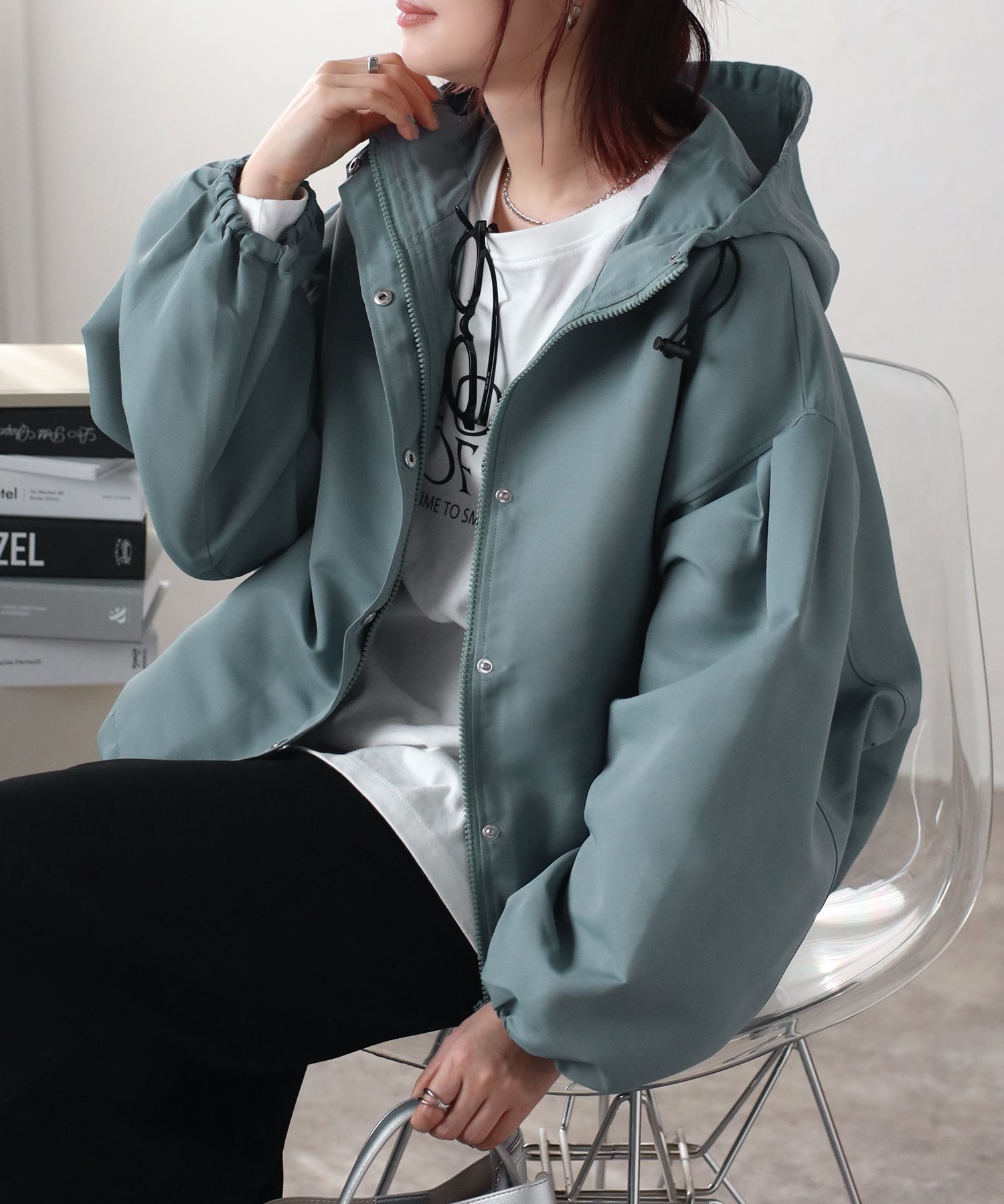 【リラクロ/relaclo】のmitis/バルーンスリーブマウンテンパーカー インテリア・キッズ・メンズ・レディースファッション・服の通販 founy(ファニー) 　ファッション　Fashion　レディースファッション　Fashion for Women　トップス・カットソー　Cut & Sew Tops　レディースパーカー・カジュアルフーディー　Casual Hoodies & Sweatshirts　スリーブ　Sleeve, Long Sleeve / Short Sleeve　ドローコード　Drawcord, Drawstring Cord　バルーン　Balloon, Balloon Silhouette　パーカー　Hoodie, Parka　ブルー|ID: prp329100004679095 ipo3291000000033802127