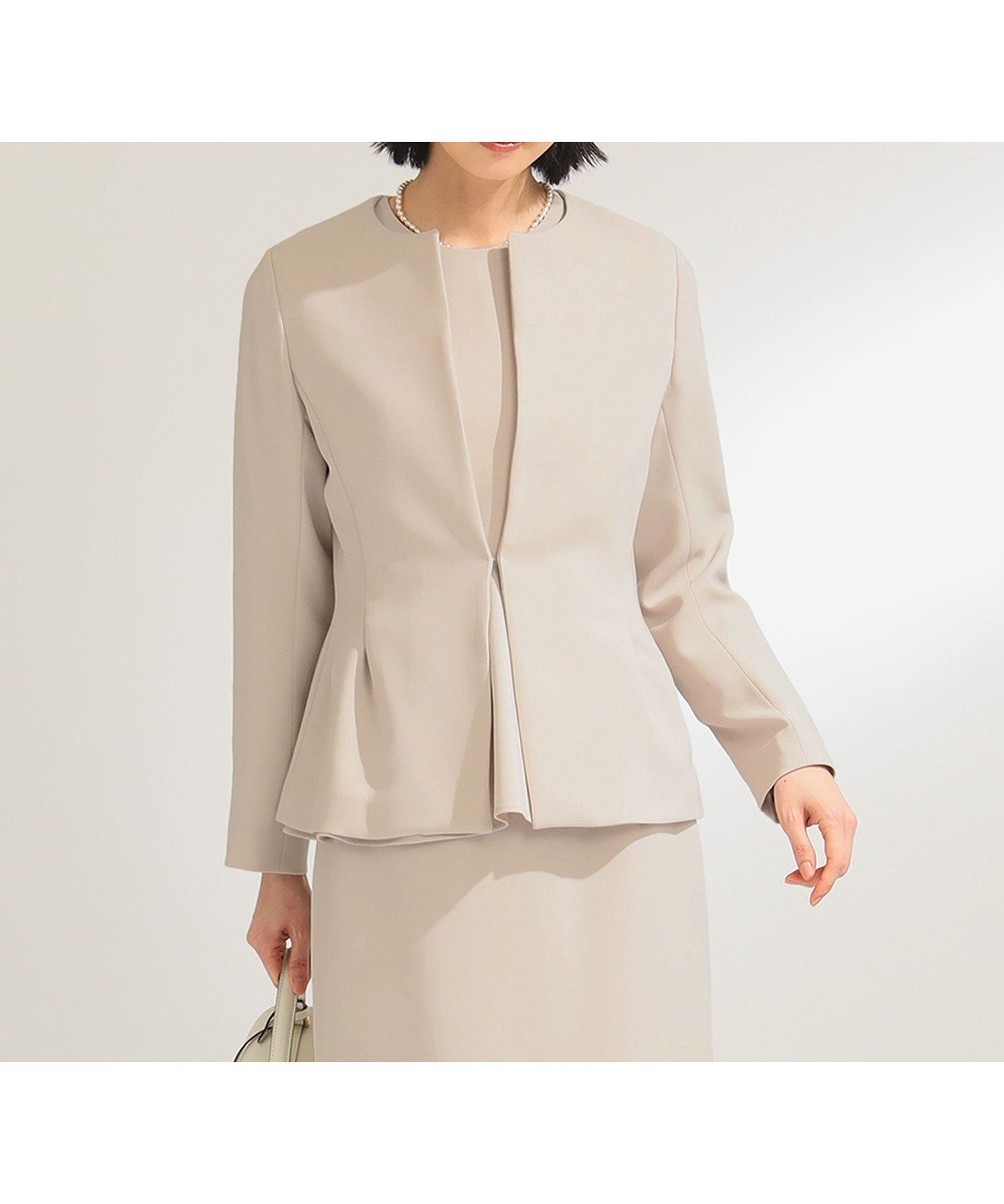 【デミルクス ビームス/Demi-Luxe BEAMS】のトリアセ ペプラムジャケット* 入園 卒園 入学 卒業 フォーマル セレモニー お受験 七五三 インテリア・キッズ・メンズ・レディースファッション・服の通販 founy(ファニー)  ファッション Fashion レディースファッション Fashion for Women アウター Coat / Outerwear Collection レディースジャケット・軽アウター Jackets シェイプ Shape, Slim Fit ジャケット Jacket, Outerwear ストレッチ Stretch, Stretchy Fabric セットアップ Set-Up, Coordinated Outfit ツイード Twill, Twill Weave 定番 Standard, Basic Item フェミニン Feminine, Girly フォルム Silhouette, Form フォーマル Formal, Dressy ペプラム Peplum, Flared Hem おすすめ Recommended / Our Picks セレモニー Ceremony 入学式 Entrance Ceremony 卒業式 Graduation Ceremony ビジネス 仕事 通勤 Business / Work / Commuting BEIGE|ID: prp329100004679122 ipo3291000000034395041