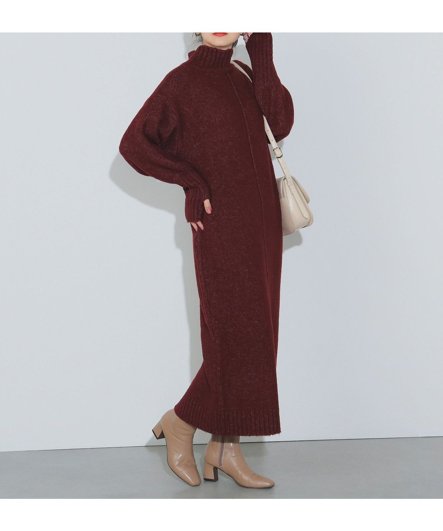 【ビームス ウイメン/BEAMS】のフィンガーホール ハイネック ニットワンピース(手洗い可能) インテリア・キッズ・メンズ・レディースファッション・服の通販 founy(ファニー) ファッション Fashion レディースファッション Fashion for Women ワンピース Dresses ニットワンピース Knit Dresses おすすめ Recommended / Our Picks スニーカー Sneakers, Trainers センター Center, Center Line ダウン Down, Puffer トレンド Trend, Trending Now ハイネック High Neck, Mock Neck 楽ちん Easy Fit, Comfortable BURGUNDY|ID: prp329100004679141 ipo3291000000034456031