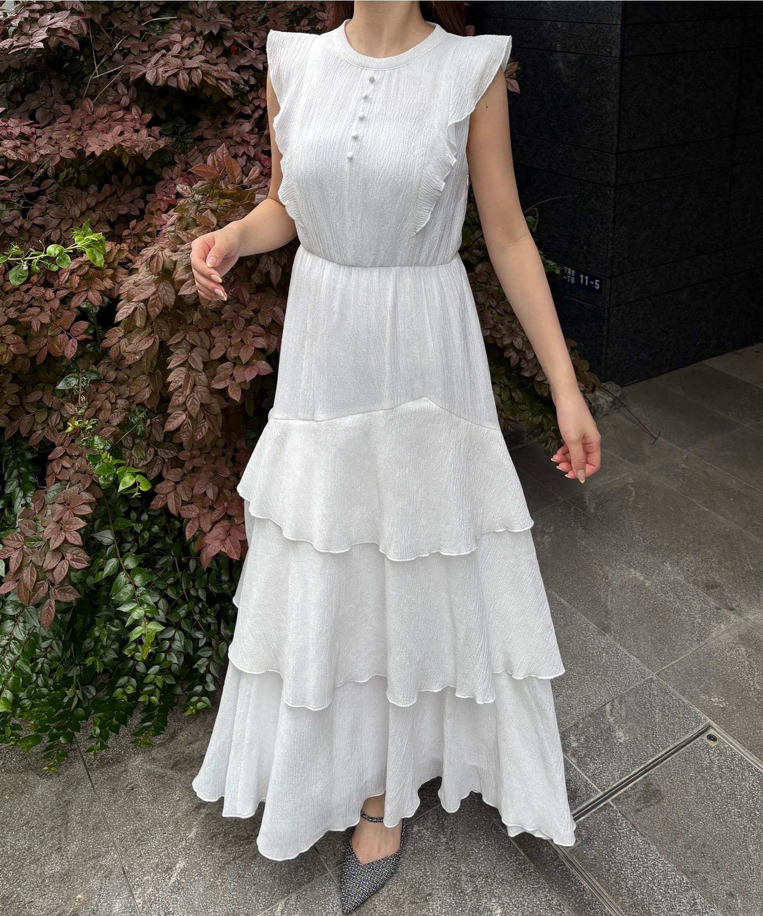 【ジュノア/JUNOAH】の楊柳シフォンバックレースアップワンピース インテリア・キッズ・メンズ・レディースファッション・服の通販 founy(ファニー) 　ファッション　Fashion　レディースファッション　Fashion for Women　ワンピース　Dresses　ホワイト|ID: prp329100004679195 ipo3291000000033802593
