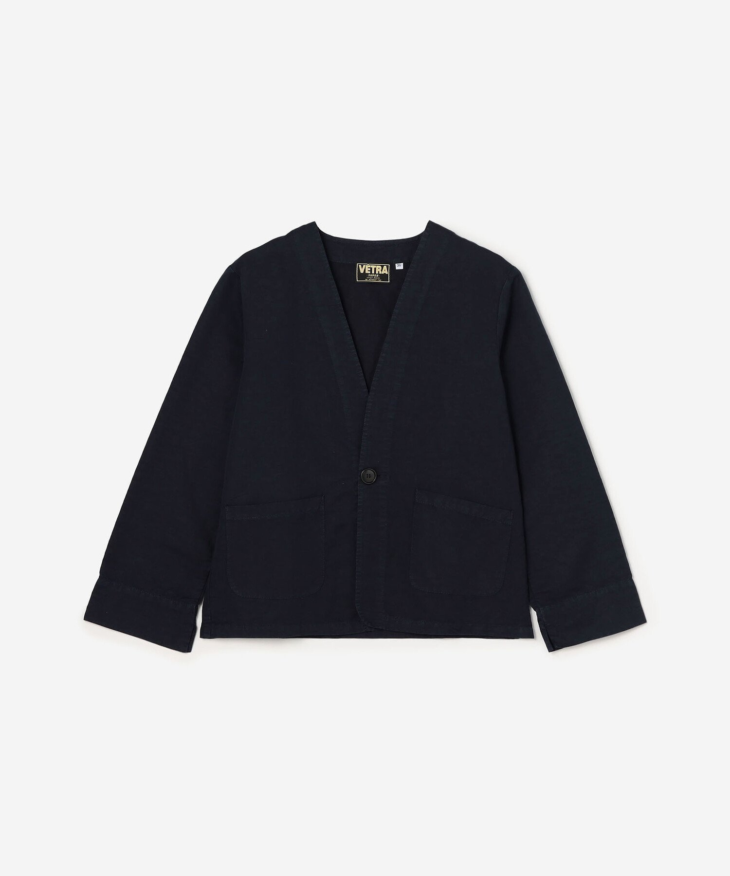 【ビショップ/Bshop】のコットンリネン ノーカラージャケット WOMEN インテリア・キッズ・メンズ・レディースファッション・服の通販 founy(ファニー) 　ファッション　Fashion　レディースファッション　Fashion for Women　アウター　Coat / Outerwear Collection　レディースジャケット・軽アウター　Jackets　ノーカラージャケット / シンプル上品コーデ　Collarless Jackets　ショルダー　Shoulder, Shoulder Strap　ジャケット　Jacket, Outerwear　ドロップ　Drop Shoulder, Dropped Style　パッチ　Patch, Appliqué　フロント　Front, Front Design　ポケット　Pocket, Pocket Detail　ユーズド　Used, Vintage-Look　リネン　Linen, Linen Fabric　NAVY|ID: prp329100004679265 ipo3291000000033802871