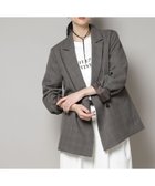 【ナノ ユニバース/nano universe】のストレッチサージチェックダブルジャケット(セットアップ可) ブラウン|ID:prp329100004679267