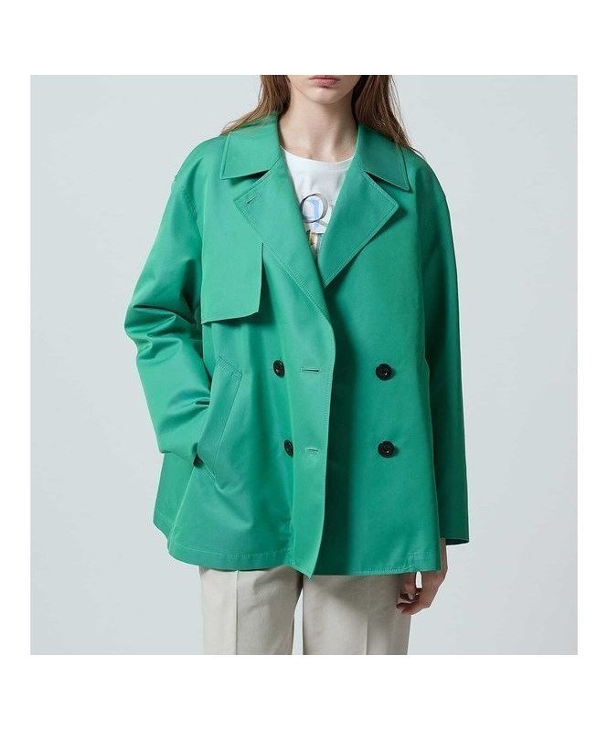 【アクアスキュータム/Aquascutum】のSHORT TRENCH COAT インテリア・キッズ・メンズ・レディースファッション・服の通販 founy(ファニー) 　ファッション　Fashion　レディースファッション　Fashion for Women　アウター　Coat / Outerwear Collection　コート・ロングコート・ピーコート　Long Coats, Peacoats & More　トレンチコート / 春秋の定番アウター　Trench Coats　インナー　Innerwear　クラシカル　Classical, Vintage-Inspired　軽量　Lightweight, Ultra Light　ショート　Short, Short Length　ジャケット　Jacket, Outerwear　ダブル　Double, Double-Breasted　チェック　Check, Plaid, Tartan　ツイル　Twist, Twisted Detail　デニム　Denim, Jeans Material　トレンド　Trend, Trending Now　定番　Standard, Basic Item　ボトム　Bottoms, Lower Wear　おすすめ　Recommended / Our Picks　グリーン|ID: prp329100004680999 ipo3291000000034529806