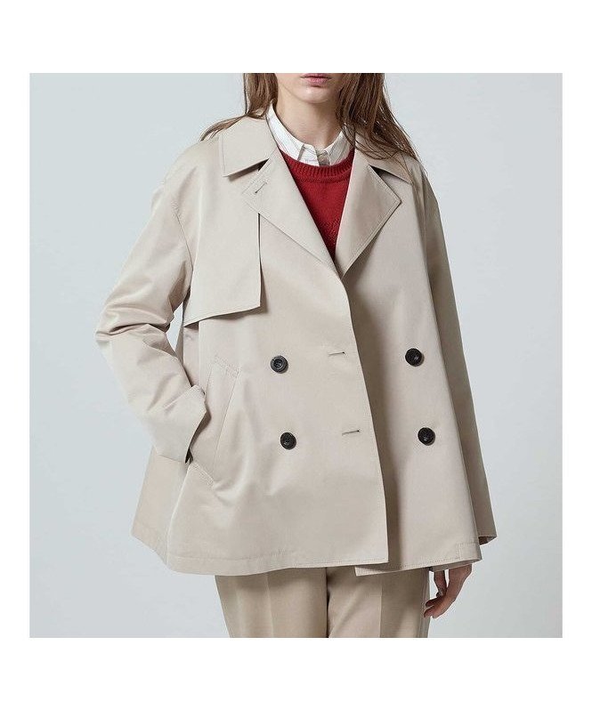 【アクアスキュータム/Aquascutum】のSHORT TRENCH COAT インテリア・キッズ・メンズ・レディースファッション・服の通販 founy(ファニー) 　ファッション　Fashion　レディースファッション　Fashion for Women　アウター　Coat / Outerwear Collection　コート・ロングコート・ピーコート　Long Coats, Peacoats & More　トレンチコート / 春秋の定番アウター　Trench Coats　インナー　Innerwear　クラシカル　Classical, Vintage-Inspired　軽量　Lightweight, Ultra Light　ショート　Short, Short Length　ジャケット　Jacket, Outerwear　ダブル　Double, Double-Breasted　チェック　Check, Plaid, Tartan　ツイル　Twist, Twisted Detail　デニム　Denim, Jeans Material　トレンド　Trend, Trending Now　定番　Standard, Basic Item　ボトム　Bottoms, Lower Wear　おすすめ　Recommended / Our Picks　ライトベージュ|ID: prp329100004680999 ipo3291000000034529808