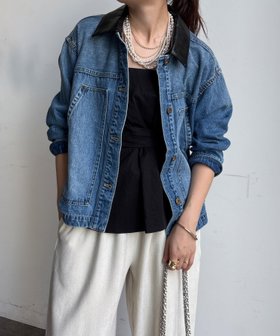 【ドゥドゥ/DouDou】の【襟の取り外しが可能!】レザーカラーデニムジャケット 人気、トレンドファッション・服の通販 founy(ファニー) ファッション Fashion レディースファッション Fashion for Women アウター Coat / Outerwear Collection レディースジャケット・軽アウター Jackets デニムジャケット / カジュアルアウター Denim Jackets インナー Innerwear クラシカル Classical, Vintage-Inspired ジャケット Jacket, Outerwear デニム Denim, Jeans Material フロント Front, Front Design ベーシック Basic, Essential ポケット Pocket, Pocket Detail A/W・秋冬 Autumn/Winter 冬 Winter / This Winter 再入荷 Restock / Back in Stock 2025年 2025 2025-2026秋冬・A/W Autumn/Winter 2025–26 AW25–26 |ID:prp329100004681059