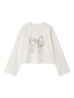 【スナイデル ホーム/SNIDEL HOME】の【5th Anniversary】カットロングTシャツ 人気、トレンドファッション・服の通販 founy(ファニー) ファッション Fashion レディースファッション Fashion for Women トップス・カットソー Cut & Sew Tops シャツ・ブラウス・オフィスカジュアル Elegant Blouses & Button-Ups ロングTシャツ・Tシャツ Longline T-Shirts & Tees おすすめ Recommended / Our Picks お家時間・ステイホーム Stay Home / At Home とろみ Fluid, Flowy Fabric なめらか Smooth, Silky Texture カットソー Cut and Sewn Top コレクション Collection, Seasonal Line バランス Balance, Style Balance フラワー Flower, Floral プリント Print, Printed Pattern リボン Ribbon, Bow ロング Long, Long-Length 人気 Popular, Best Seller 秋 Autumn 長袖 Long Sleeve, Full Sleeve |ID:prp329100004681084