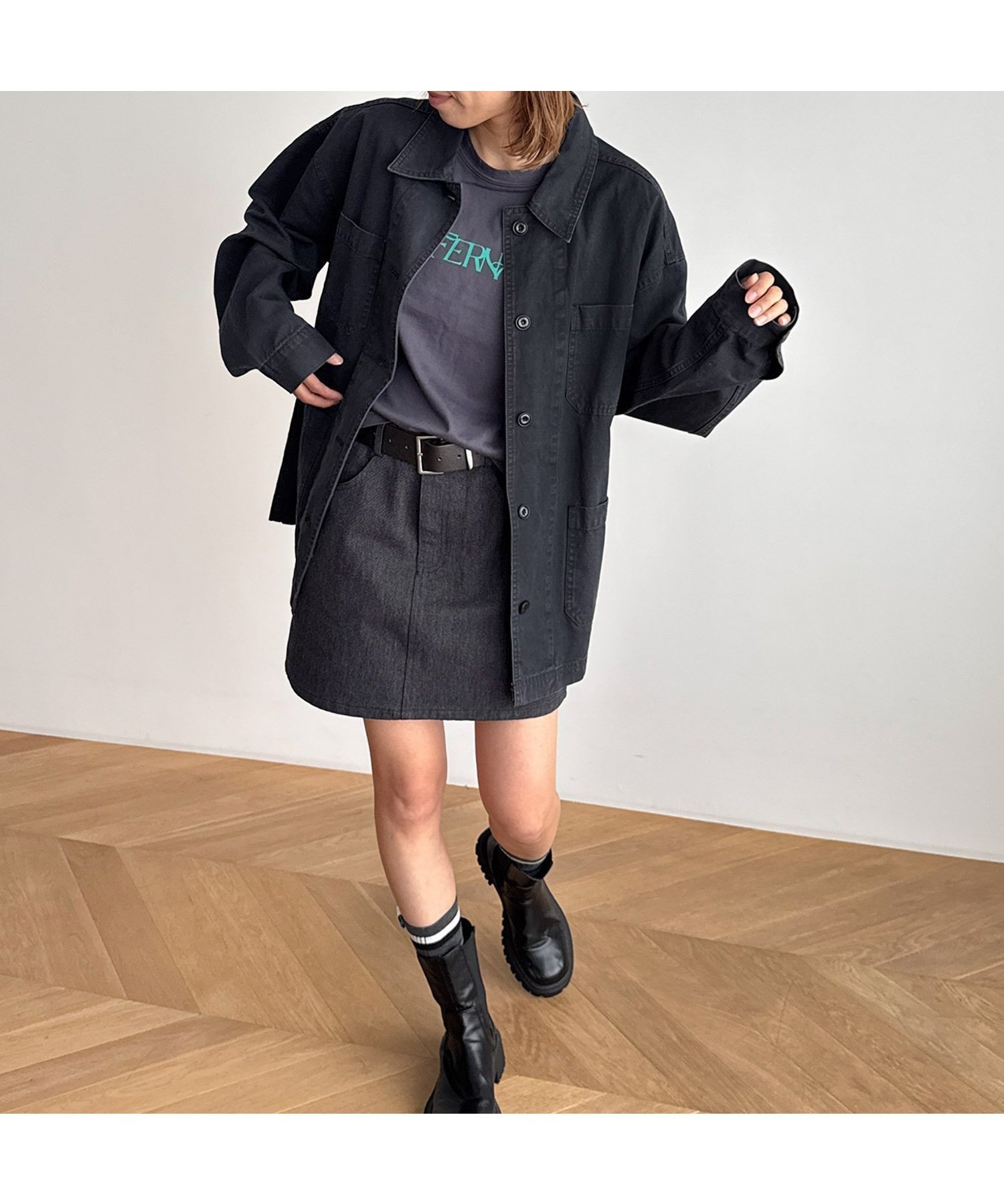 【キャナルジーン/CANAL JEAN】のdiggity コットンカバーオール インテリア・キッズ・メンズ・レディースファッション・服の通販 founy(ファニー) 　ファッション　Fashion　レディースファッション　Fashion for Women　ポケット　Pocket, Pocket Detail　ロング　Long, Long-Length　定番　Standard, Basic Item　ブラック|ID: prp329100004681090 ipo3291000000033810198