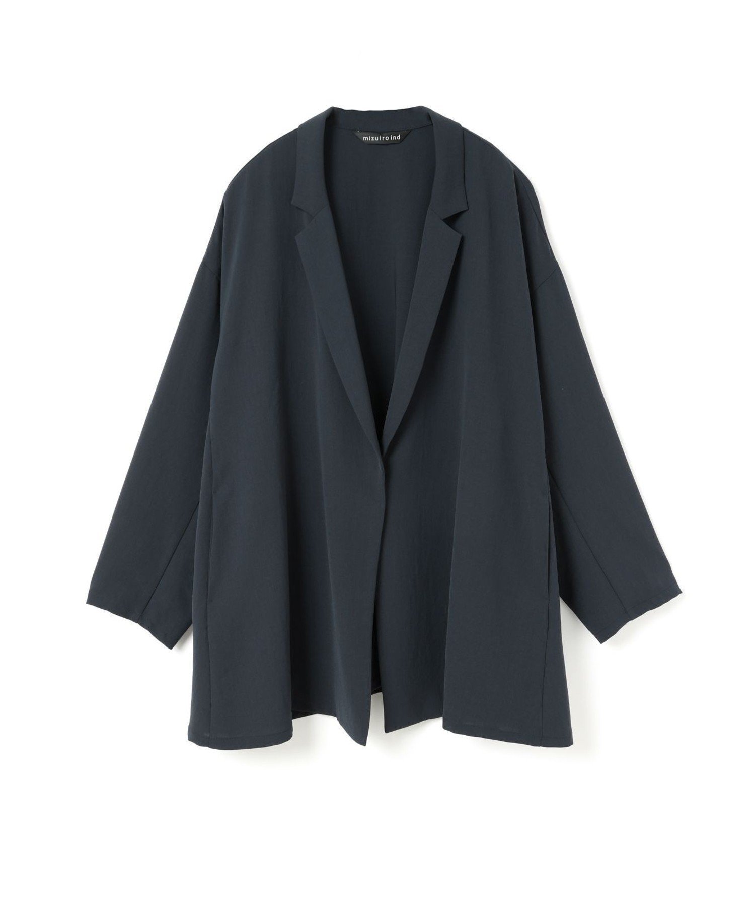 【マーコート/MARcourt】のmizuiro ind テーラードシャツジャケット インテリア・キッズ・メンズ・レディースファッション・服の通販 founy(ファニー) 　ファッション　Fashion　レディースファッション　Fashion for Women　アウター　Coat / Outerwear Collection　レディースジャケット・軽アウター　Jackets　オケージョン　Occasion Wear　セットアップ　Set-Up, Coordinated Outfit　フレア　Flare, Flared　ポケット　Pocket, Pocket Detail　エレガント 上品　Elegant　人気　Popular, Best Seller　夏　Summer　春　Spring　S/S・春夏　SS, Spring/Summer, Warm Season　無地　Plain, Solid Color　A/W・秋冬　Autumn/Winter　長袖　Long Sleeve, Full Sleeve　ネイビー|ID: prp329100004681110 ipo3291000000033810300