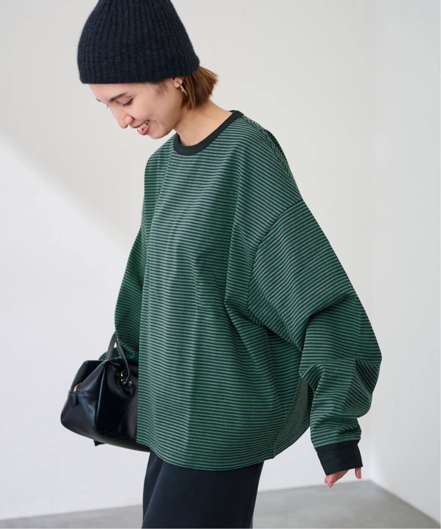 【フレームワーク/FRAMeWORK】の≪追加≫ミジンボーダーロンT インテリア・キッズ・メンズ・レディースファッション・服の通販 founy(ファニー) 　ファッション　Fashion　レディースファッション　Fashion for Women　トップス・カットソー　Cut & Sew Tops　ロングTシャツ・Tシャツ　Longline T-Shirts & Tees　ベーシック　Basic, Essential　ボーダー　Border, Stripe　ワイド　Wide, Wide Fit　定番　Standard, Basic Item　グリーン|ID: prp329100004681130 ipo3291000000034635018