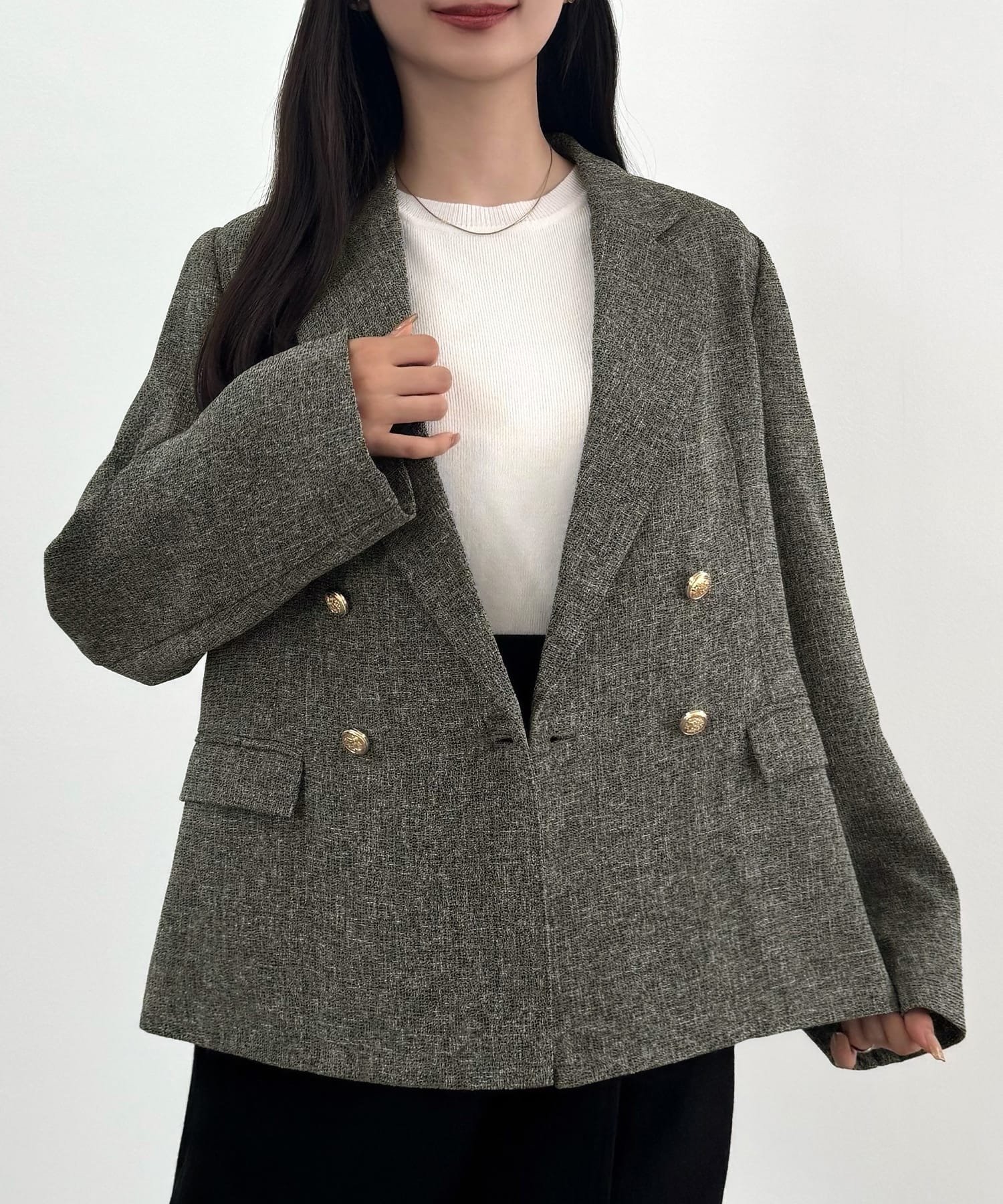 【ジュノア/JUNOAH】のCENEA 薄手ツイードテーラードジャケット インテリア・キッズ・メンズ・レディースファッション・服の通販 founy(ファニー) 　ファッション　Fashion　レディースファッション　Fashion for Women　アウター　Coat / Outerwear Collection　レディースジャケット・軽アウター　Jackets　テーラードジャケット / 通勤・きれいめスタイル　Tailored Jackets & Blazers　グレー|ID: prp329100004681164 ipo3291000000033810563
