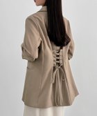 【ジュノア/JUNOAH】のCENEA バックレースアップテーラードジャケット グレージュ|ID: prp329100004681168 ipo3291000000033810582