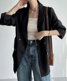 【ジュノア/JUNOAH】のMeiru ダブルテーラードジャケット ブラック|ID: prp329100004681170 ipo3291000000033810596