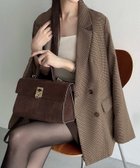 【ジュノア/JUNOAH】のMeiru ダブルテーラードジャケット ブラウン|ID: prp329100004681170 ipo3291000000033810598