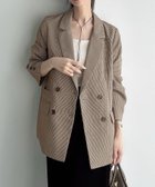 【ジュノア/JUNOAH】のMeiru ダブルテーラードジャケット ダークベージュ|ID: prp329100004681170 ipo3291000000033810601