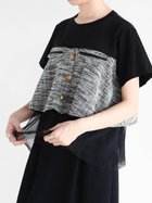 【ヴァン/Vin】のツイードドッキングトップス 人気、トレンドファッション・服の通販 founy(ファニー) ファッション Fashion レディースファッション Fashion for Women トップス・カットソー Cut & Sew Tops おすすめ Recommended / Our Picks エレガント 上品 Elegant チュール Tulip, Tulip Motif ツイード Twill, Twill Weave ドッキング Docking, Mixed Material フェミニン Feminine, Girly フロント Front, Front Design ポケット Pocket, Pocket Detail thumbnail ブラック|ID: prp329100004681175 ipo3291000000033810617