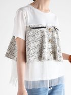 【ヴァン/Vin】のツイードドッキングトップス 人気、トレンドファッション・服の通販 founy(ファニー) ファッション Fashion レディースファッション Fashion for Women トップス・カットソー Cut & Sew Tops おすすめ Recommended / Our Picks エレガント 上品 Elegant チュール Tulip, Tulip Motif ツイード Twill, Twill Weave ドッキング Docking, Mixed Material フェミニン Feminine, Girly フロント Front, Front Design ポケット Pocket, Pocket Detail thumbnail ホワイト|ID: prp329100004681175 ipo3291000000033810619