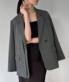 【ジュノア/JUNOAH】の【チェック/無地】レイヤードデザインテーラードジャケット チャコール|ID: prp329100004681182 ipo3291000000033810655