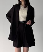 【ジュノア/JUNOAH】のバックリボンテーラードジャケット+ショートパンツSET ブラック|ID: prp329100004681186 ipo3291000000033810670