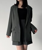 【ジュノア/JUNOAH】のバックリボンテーラードジャケット+ショートパンツSET チャコール|ID: prp329100004681186 ipo3291000000033810672