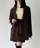 【ジュノア/JUNOAH】のバックリボンテーラードジャケット+ショートパンツSET ダークブラウン|ID: prp329100004681186 ipo3291000000033810674