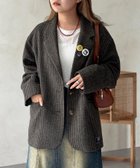 【シーピーシーエム/CPCM】の缶バッジ付きツイードテーラードジャケット グレー|ID: prp329100004681334 ipo3291000000033811390