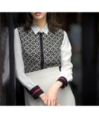 【ドレステリア/DRESSTERIOR】の【美人百花/モデル美香着用】オーバーラップサークルコンビシャツ グレージュ|ID: prp329100004681406 ipo3291000000033901568