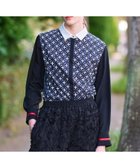 【ドレステリア/DRESSTERIOR】の【美人百花/モデル美香着用】オーバーラップサークルコンビシャツ ネイビー|ID: prp329100004681406 ipo3291000000033901569