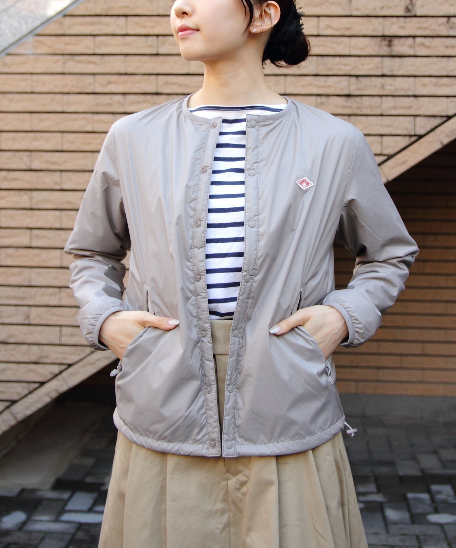 【ステップス/STEPS】のDANTON/WS INSULATION COLLARLESS JACKET A0632 インテリア・キッズ・メンズ・レディースファッション・服の通販 founy(ファニー) 　ファッション　Fashion　レディースファッション　Fashion for Women　アウター　Coat / Outerwear Collection　レディースジャケット・軽アウター　Jackets　アウトドア　Outdoor Clothing　インナー　Innerwear　巾着　Drawstring Bag, Kinchaku　軽量　Lightweight, Ultra Light　シンプル　Simple, Minimal　ジャケット　Jacket, Outerwear　ダウン　Down, Puffer　メンズ　Men's, Menswear　おすすめ　Recommended / Our Picks　TAUPE|ID: prp329100004681511 ipo3291000000033812281