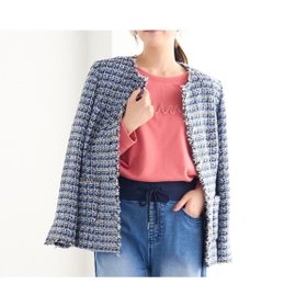 【ピサーノ/PISANO】のツィード・ノーカラージャケット 人気、トレンドファッション・服の通販 founy(ファニー) ファッション Fashion レディースファッション Fashion for Women アウター Coat / Outerwear Collection レディースジャケット・軽アウター Jackets ノーカラージャケット / シンプル上品コーデ Collarless Jackets エレガント 上品 Elegant ジャケット Jacket, Outerwear ダウン Down, Puffer ツイード／ツィード Choker, Choker Necklace デニム Denim, Jeans Material 長袖 Long Sleeve, Full Sleeve パッチ Patch, Appliqué フリンジ Fringe, Tassel プリーツ Pleats, Pleated ポケット Pocket, Pocket Detail セレモニー Ceremony |ID:prp329100004681549