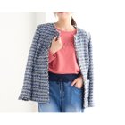【ピサーノ/PISANO】のツィード・ノーカラージャケット 人気、トレンドファッション・服の通販 founy(ファニー) ファッション Fashion レディースファッション Fashion for Women アウター Coat / Outerwear Collection レディースジャケット・軽アウター Jackets ノーカラージャケット / シンプル上品コーデ Collarless Jackets エレガント 上品 Elegant ジャケット Jacket, Outerwear ダウン Down, Puffer ツイード／ツィード Choker, Choker Necklace デニム Denim, Jeans Material 長袖 Long Sleeve, Full Sleeve パッチ Patch, Appliqué フリンジ Fringe, Tassel プリーツ Pleats, Pleated ポケット Pocket, Pocket Detail セレモニー Ceremony thumbnail ブルー|ID: prp329100004681549 ipo3291000000033812454