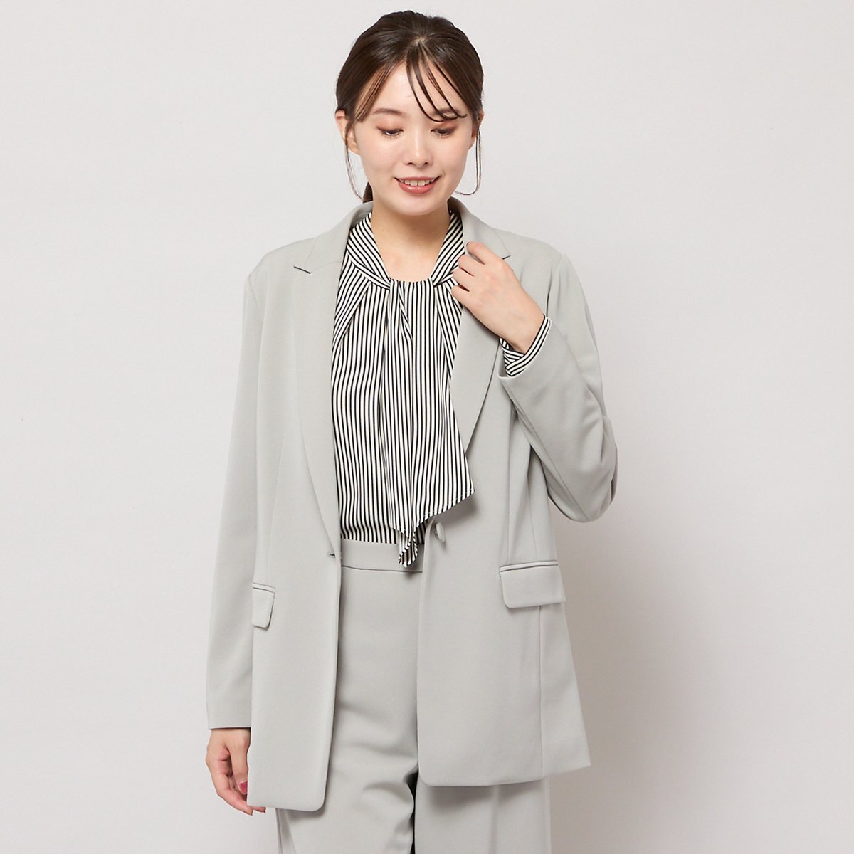【ピサーノ/PISANO】の【セットアップ対応】ワンボタン・テーラードジャケット 人気、トレンドファッション・服の通販 founy(ファニー) 　ファッション　Fashion　レディースファッション　Fashion for Women　アウター　Coat / Outerwear Collection　レディースジャケット・軽アウター　Jackets　テーラードジャケット / 通勤・きれいめスタイル　Tailored Jackets & Blazers　インナー　Innerwear　ジャケット　Jacket, Outerwear　セットアップ　Set-Up, Coordinated Outfit　長袖　Long Sleeve, Full Sleeve　フェミニン　Feminine, Girly　フラップ　Flap, Flap Pocket　フロント　Front, Front Design　ポケット　Pocket, Pocket Detail　エレガント 上品　Elegant　 other-1|ID: prp329100004681554 ipo3291000000033812471