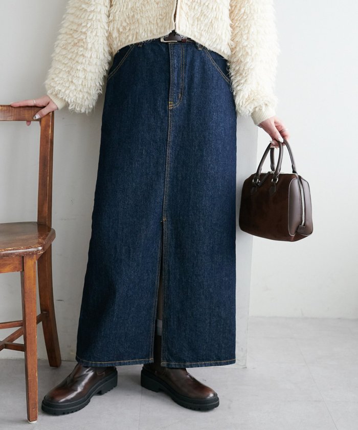 【ディスコート/Discoat】のUSコットンデニムナロースカート インテリア・キッズ・メンズ・レディースファッション・服の通販 founy(ファニー) https://founy.com/ ファッション Fashion レディースファッション Fashion for Women スカート Skirts シルバー Silver, Metallic Silver スリット Slit, Slit Detail パッチ Patch, Appliqué ベーシック Basic, Essential ポケット Pocket, Pocket Detail |ID: prp329100004681564 ipo3291000000034577669