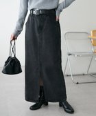 【ディスコート/Discoat】のUSコットンデニムナロースカート 人気、トレンドファッション・服の通販 founy(ファニー) ファッション Fashion レディースファッション Fashion for Women スカート Skirts シルバー Silver, Metallic Silver スリット Slit, Slit Detail パッチ Patch, Appliqué ベーシック Basic, Essential ポケット Pocket, Pocket Detail thumbnail ブラック|ID: prp329100004681564 ipo3291000000034577671