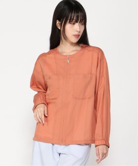 【クロコダイル/CROCODILE】のノーカラー シアー ブルゾン 人気、トレンドファッション・服の通販 founy(ファニー) ファッション Fashion レディースファッション Fashion for Women アウター Coat / Outerwear Collection ブルゾンジャケット・スポーティアウター Blouson Jackets オレンジ Orange シアー Sheer, See-Through タートル Turtleneck, Turtle Collar ノースリーブ Sleeveless, No-Sleeve パッチ Patch, Appliqué ブルゾン Blouson, Bomber Jacket ポケット Pocket, Pocket Detail 長袖 Long Sleeve, Full Sleeve |ID:prp329100004681587