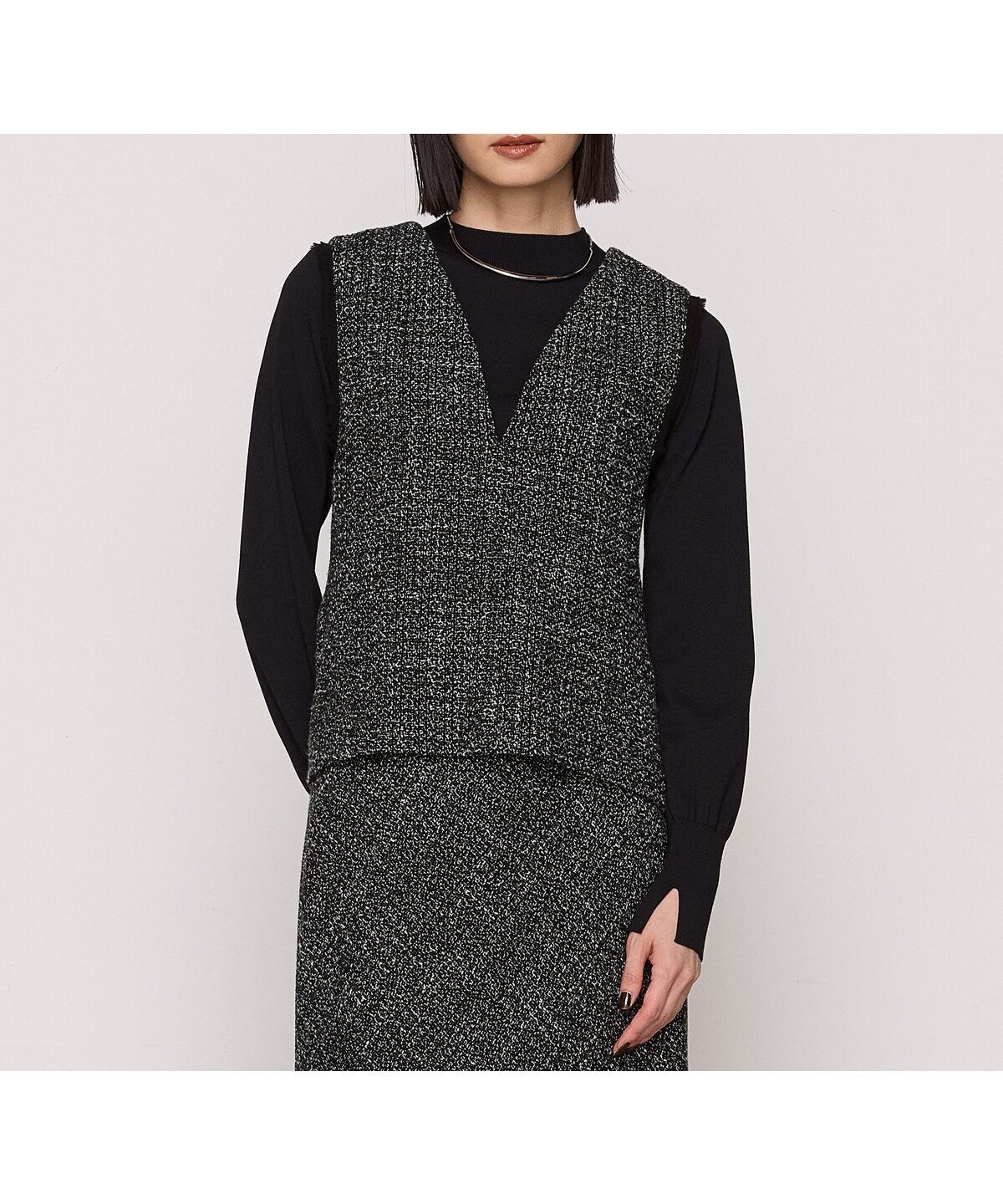 【コムサ/COMME CA】の【セットアップ対応】メランジツイード ジレ 人気、トレンドファッション・服の通販 founy(ファニー) 　ファッション　Fashion　レディースファッション　Fashion for Women　アウター　Coat / Outerwear Collection　トップス・カットソー　Cut & Sew Tops　ベスト&ジレ / 重ね着スタイル　Vests & Gilets　シフォン　Chiffon, Lightweight Fabric　セットアップ　Set-Up, Coordinated Outfit　ツイード　Twill, Twill Weave　フェミニン　Feminine, Girly　フリンジ　Fringe, Tassel　ボトム　Bottoms, Lower Wear　マニッシュ　Mannish, Boyish　メランジ　Melange, Mixed Yarn　モノトーン　Monotone, Black and White　無地　Plain, Solid Color　おすすめ　Recommended / Our Picks　 other-1|ID: prp329100004681600 ipo3291000000033812661