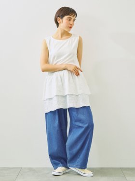 【サマンサモスモス/Samansa Mos2】の【接触冷感】裾ティアードノースリーブカットソー 人気、トレンドファッション・服の通販 founy(ファニー) ファッション Fashion レディースファッション Fashion for Women トップス・カットソー Cut & Sew Tops キャミソール&ノースリーブ Camisoles & Sleeveless Tops カットソー・ベーシックTシャツ Cut-and-Sewn Tops / Stretch Tees & Basics おすすめ Recommended / Our Picks コンパクト Compact, Small Size フリル Frill, Ruffle |ID:prp329100004681681