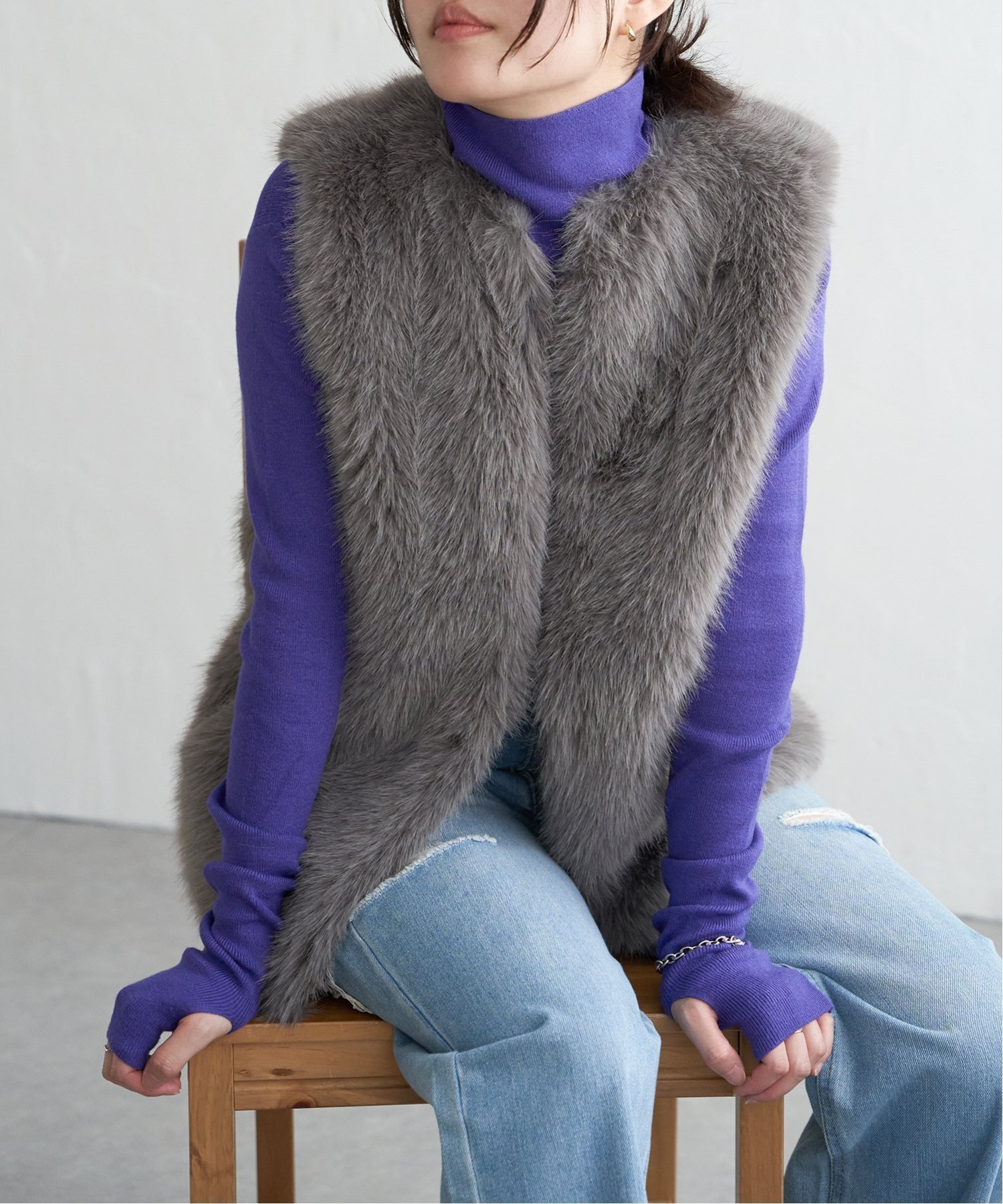 【ヴァンス エクスチェンジ/VENCE EXCHANGE】のシャギーファーベスト 人気、トレンドファッション・服の通販 founy(ファニー) 　ファッション　Fashion　レディースファッション　Fashion for Women　アウター　Coat / Outerwear Collection　トップス・カットソー　Cut & Sew Tops　ベスト&ジレ / 重ね着スタイル　Vests & Gilets　おすすめ　Recommended / Our Picks　カットソー　Cut and Sewn Top　スラックス　Slacks, Dress Pants　タートルネック　Turtleneck, High Neck　デニム　Denim, Jeans Material　ベスト　Vest, Waistcoat　ポケット　Pocket, Pocket Detail　羽織　Haori, Light Jacket　軽量　Lightweight, Ultra Light　 other-1|ID: prp329100004681715 ipo3291000000033813186