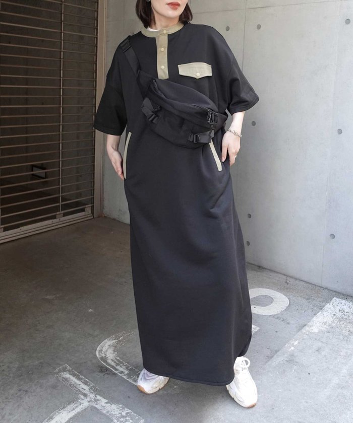【コーナーズ/CORNERS】のスウェットヘンリーネックワンピース インテリア・キッズ・メンズ・レディースファッション・服の通販 founy(ファニー) https://founy.com/ ファッション Fashion レディースファッション Fashion for Women ワンピース Dresses おすすめ Recommended / Our Picks アウトドア Outdoor Clothing シンプル Simple, Minimal |ID: prp329100004681716 ipo3291000000033813191