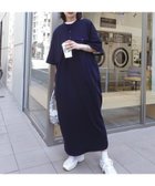 【コーナーズ/CORNERS】のスウェットヘンリーネックワンピース ネイビー|ID: prp329100004681716 ipo3291000000033813198