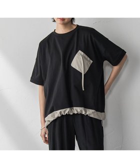 【メイソングレイ/MAYSON GREY】の【WEB限定】配色ポケットTシャツ≪洗濯機で洗える≫ 人気、トレンドファッション・服の通販 founy(ファニー) ファッション Fashion レディースファッション Fashion for Women トップス・カットソー Cut & Sew Tops シャツ・ブラウス・オフィスカジュアル Elegant Blouses & Button-Ups ロングTシャツ・Tシャツ Longline T-Shirts & Tees ドローコード Drawcord, Drawstring Cord パターン Pattern, Design Print ポケット Pocket, Pocket Detail 洗える Machine Washable |ID:prp329100004681733