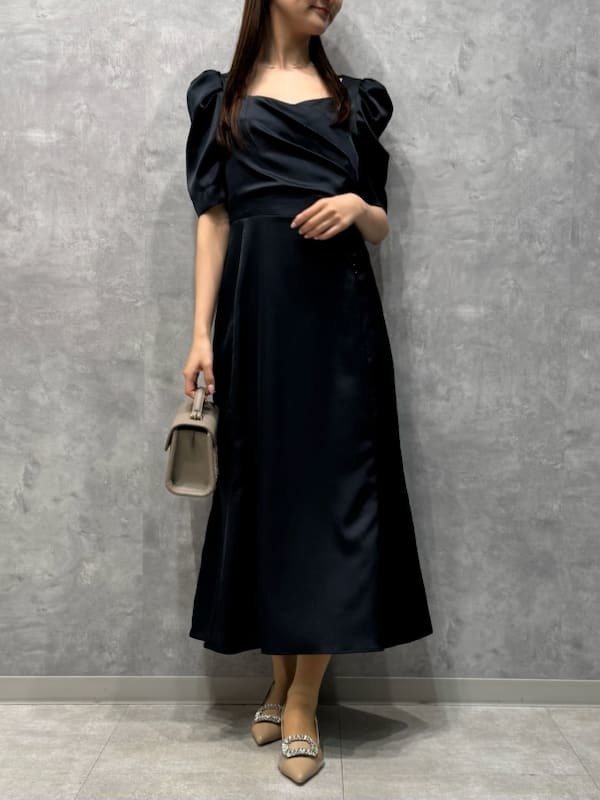 【セルフォード/CELFORD】のカシュクール風ナローサテンワンピース インテリア・キッズ・メンズ・レディースファッション・服の通販 founy(ファニー) 　ファッション　Fashion　レディースファッション　Fashion for Women　ワンピース　Dresses　カシュクール　Wrap Design　ギャザー　Gathered, Ruffled　サテン　Satin, Glossy Fabric　ドレープ　Drape, Draping Fabric　ロング　Long, Long-Length　NVY[089]|ID: prp329100004681765 ipo3291000000033813393