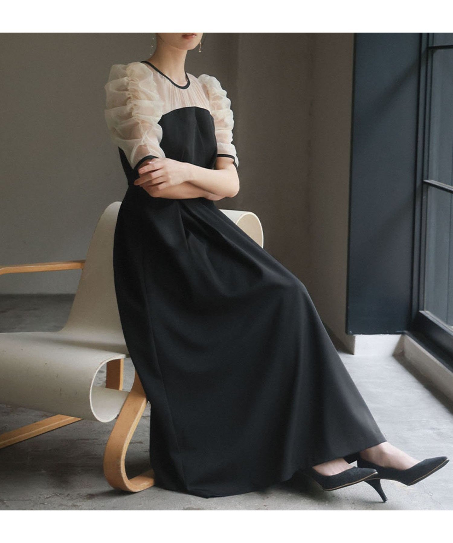 【ガール/GIRL】のオーガンジー切り替えフレアロング丈 結婚式 ワンピース パーティードレス インテリア・キッズ・メンズ・レディースファッション・服の通販 founy(ファニー) 　ファッション　Fashion　レディースファッション　Fashion for Women　ワンピース　Dresses　フォーマル・パーティードレス・結婚式用ドレス　Elegant & Casual Dresses　オーガンジー　Organza Fabric　ギャザー　Gathered, Ruffled　シアー　Sheer, See-Through　スリーブ　Sleeve, Long Sleeve / Short Sleeve　ドレス　Dress, One-Piece　フレア　Flare, Flared　ボックス　Boxy, Box Shape　ヨーク　Yoke, Yoke Design　リボン　Ribbon, Bow　ロング　Long, Long-Length　再入荷　Restock / Back in Stock　おすすめ　Recommended / Our Picks　結婚式　Wedding　披露宴　Wedding Reception　二次会　After Party　BKBE|ID: prp329100004681781 ipo3291000000033813464