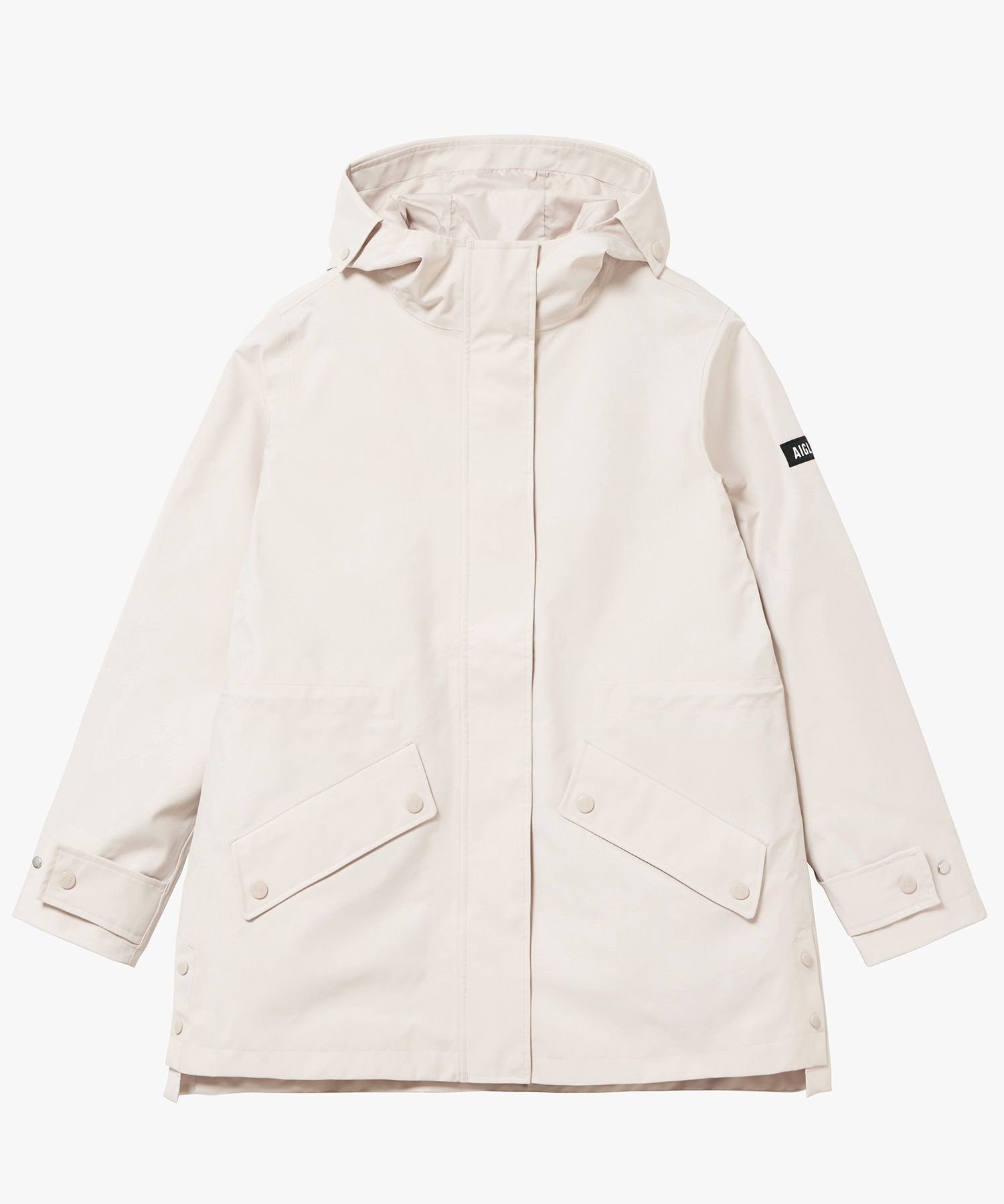 【エーグル/AIGLE】のGORE-TEX ゴアテックス 防水 透湿 防風 2レイヤーロングジャケット T-KIT RP インテリア・キッズ・メンズ・レディースファッション・服の通販 founy(ファニー) 　ファッション　Fashion　レディースファッション　Fashion for Women　アウター　Coat / Outerwear Collection　レディースジャケット・軽アウター　Jackets　ジャケット　Jacket, Outerwear　スリット　Slit, Slit Detail　ドローコード　Drawcord, Drawstring Cord　ハンド　Hand, Handmade　フェミニン　Feminine, Girly　ポケット　Pocket, Pocket Detail　ロング　Long, Long-Length　ビジネス 仕事 通勤　Business / Work / Commuting　ライトグレー|ID: prp329100004681787 ipo3291000000033813490