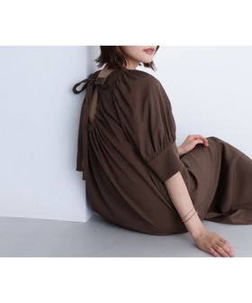 【ナチュラル ビューティー ベーシック/NATURAL BEAUTY BASIC】のバックリボンリラクシーワンピース 人気、トレンドファッション・服の通販 founy(ファニー) ファッション Fashion レディースファッション Fashion for Women ワンピース Dresses ポケット Pocket, Pocket Detail ラウンド Round, Round Neck |ID:prp329100004681842