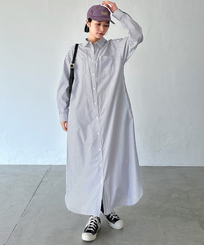 【ドゥ アルシーヴ/Doux archives】のストライプシャツワンピース インテリア・キッズ・メンズ・レディースファッション・服の通販 founy(ファニー) https://founy.com/ ファッション Fashion レディースファッション Fashion for Women ワンピース Dresses シャツワンピース / 1枚で着映えコーデ Shirt Dresses シャツワンピ Shirt Dress, Shirt One-Piece ループ Loop, Loop Knit ロング Long, Long-Length 羽織 Haori, Light Jacket |ID: prp329100004681907 ipo3291000000033814115