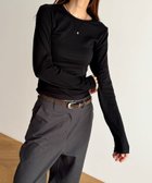 【キャナルジーン/CANAL JEAN】のEl mar コットンレーヨンラウンドロングTシャツ 人気、トレンドファッション・服の通販 founy(ファニー) ファッション Fashion レディースファッション Fashion for Women トップス・カットソー Cut & Sew Tops シャツ・ブラウス・オフィスカジュアル Elegant Blouses & Button-Ups ロングTシャツ・Tシャツ Longline T-Shirts & Tees インナー Innerwear シンプル Simple, Minimal フィット Fit, Slim Fit ロング Long, Long-Length thumbnail ブラック|ID: prp329100004681921 ipo3291000000033814205