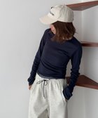 【キャナルジーン/CANAL JEAN】のEl mar コットンレーヨンラウンドロングTシャツ 人気、トレンドファッション・服の通販 founy(ファニー) ファッション Fashion レディースファッション Fashion for Women トップス・カットソー Cut & Sew Tops シャツ・ブラウス・オフィスカジュアル Elegant Blouses & Button-Ups ロングTシャツ・Tシャツ Longline T-Shirts & Tees インナー Innerwear シンプル Simple, Minimal フィット Fit, Slim Fit ロング Long, Long-Length thumbnail ネイビー|ID: prp329100004681921 ipo3291000000033814207